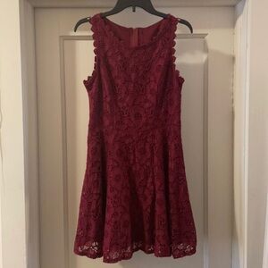 Elegant Burgundy Lace Dress